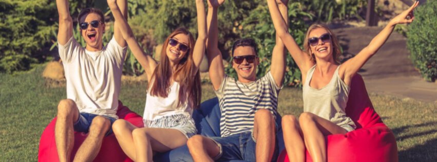 people wearing sunglasses sitting 